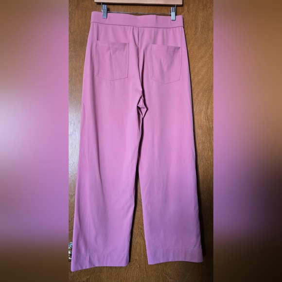 Halara Large L Day Stretch High Waist Pants Pockets Leg Pink Buttons - Picture 4 of 8